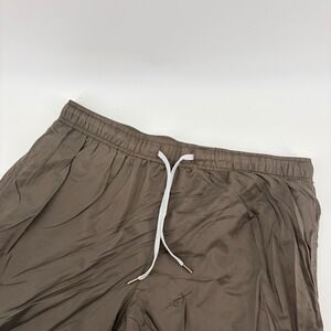 Playboy by PacSun Mens Brown Nylon Swim Trunks Shorts Size Large Drawstring Mesh